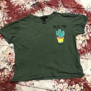 forever 21 cactus patch tshirt